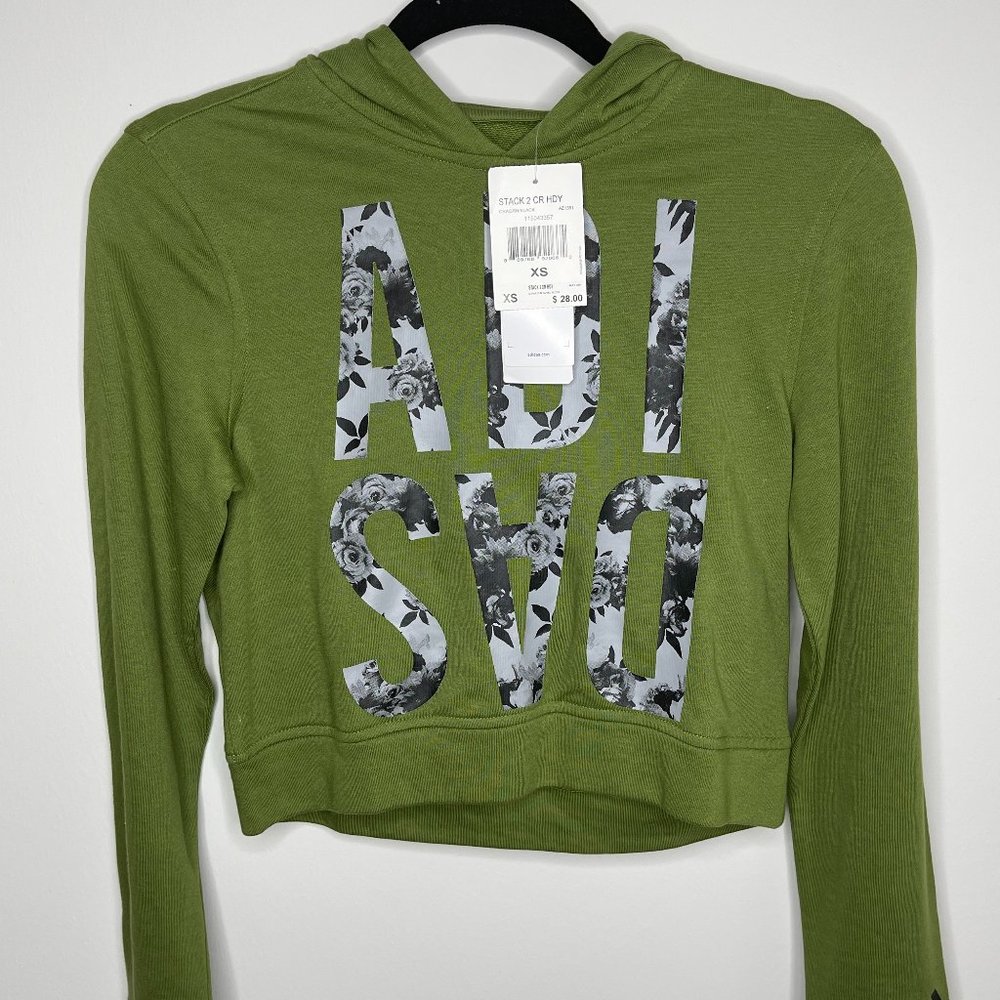 ADIDAS Green Cropped Hoodie